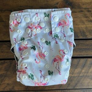 Flamingo Print Cloth AIO Diaper
